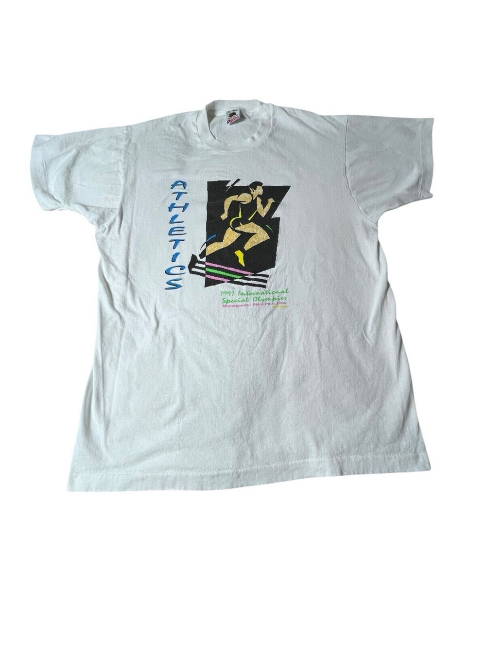 VNTG 1991 Single Stitch Special Olympics Athletics graphic t-shirt XL